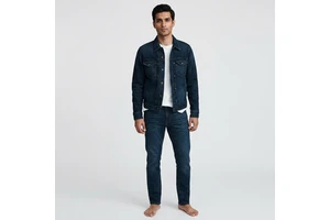 Factory Rate Men Denim Jackets Professional Quality Trending Fashion Stand Front Vintage Style Hooded Windproof 100% Cotton