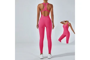 High Quality Women Sports Yoga Jumpsuit Elastic Slimming One Piece Set Gym Jumpsuit Women