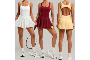 Sportswear Jumpsuit New Sexy Hollow Out Women Dresses One Piece Dress Fitness Gym Tennis Skirts Sports Wear