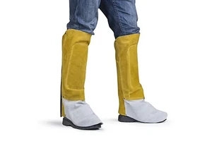 Welder Safety Cow Split Leather Lace-Up Closure Metatarsal Guard Shoe Covers Heavy Duty Welding Protection Resistant Spark