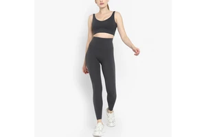 Women's Plus Size Fast Dry Gym Set Elastic Waist Back and High Waist Legging 2-Piece Yoga Suit