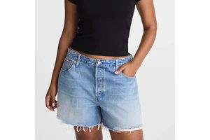 Custom Trendy Light Blue Whiskering Distressed Effects Casual Summer Womens Denim Shorts