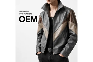 Custom Leather Varsity Jacket Men's Chenille Embroidered Zip Up Bomber Streetwear Letterman Coat Embossed Leather Bomber Jacket