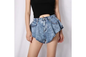 Women's Denim Shorts 2022 New High-waist Shorts Women Casual Loose Ladies Fashion Sexy Wide-leg Short Jeans