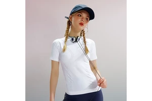 Women's Breathable Yoga T Shirts Solid Fitness Running Short Sleeve Skinny Tops Factory Supply OEM