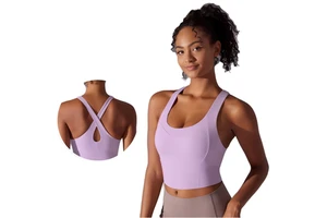 Running High Impact Support Push up Yoga Workout Fitness Bras Women Crisscross Back Permanent Cup Pad Tank Crop Top Sports Bra