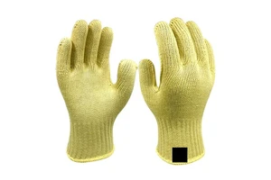 Wholesale Metal Flex Yellow Aramid Fire Fighting Gloves Breathable Industrial Anti Heat Resistant Anti-Cut Knit Safety Gloves