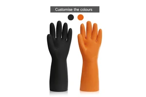 Wholesale Cheap Thickened Long Cuff Natural Latex Hand Gloves Industrial Safety Work Anti-cut Latex Gloves