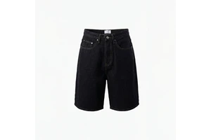 Custom Men Dark Raw Denim Shorts Summer Streetwear Baggy Jorts Vintage Straight Fit Black Selvage Denim Jeans Shorts for Men