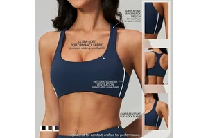 Women's Yoga Bra With Four-Way Stretch Spandex High Support Padded Cups Shockproof Design For Running & Exercise Gym Bra