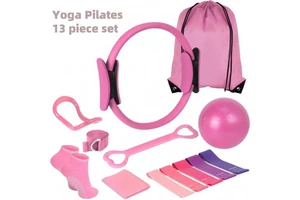 13-Piece Home Fitness Set with Yoga Ball, Resistance Band, and Yoga Ring, Suitable for Yoga and Pilates Training