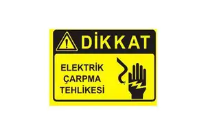 Dikkat Elektrik arpma Tehlikesi Levhas Electrical Safety and Cleanroom Support Equipment