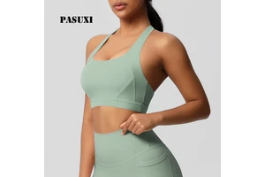 PASUXI High Quality Plus Size Gym Sports Bra Shockproof Gathering Fitness Running Bra Non Adjustable Sports Bra for Women