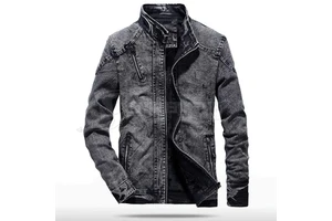 Wholesale High Quality Formal Men's Slim Fit Denim Jacket Set Plus Size Winter Windproof & Breathable
