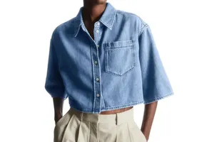 Wholesale Customizable Women's Denim Jacket Knitted Breathable Fashion Casual Loose Long Sleeve OEM Product