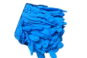 Pure Nitrile Blue Disposable Safety Gloves 100 Pieces Per Box 3mil Thickness Textured Fingertips EN ISO 374 Type B Protective
