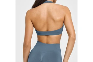 Fashion High Quality Women Yoga Sports Bra Custom logo Gym Workout Halter Sports Bra for Women