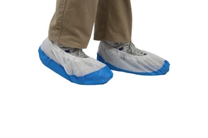 Protective Safety Medical Waterproof Anti Slip Plastic PE CPE Nonwoven PP Blue Disposable Shoe Covers