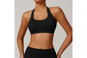 Fashion High Quality Women Seamless Sports Bra Custom logo Gym Workout Halter Sports Bra for Women