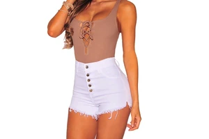 Denim Shorts Women's Summer New Style High Waist Trendy Thin High Waist A-line Loose Wide-leg Hot Pant