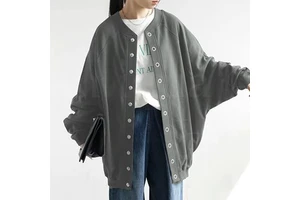 Fashion Autumn Winter New Women Oversized Baseball Jacket Reversible Two Way Wear Casual Coat Street Wear For Ladies