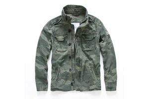 Custom Denim Jeans Jacket Plus Size Men's Breathable Windproof Stand Collar Front Logo Winter Street Wear Zipper Closure 100%