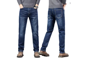 Factory Wholesale Plus Size Slim Straight Long Pant Casual Men Jeans
