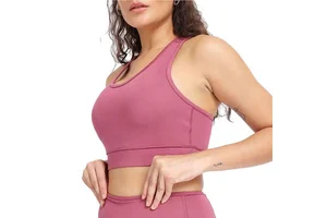 Women's High Support Fitness Bra with Moisture Control Breathable & Eco-Friendly Fabric Front Logo Yoga Ready for Daily Comfort