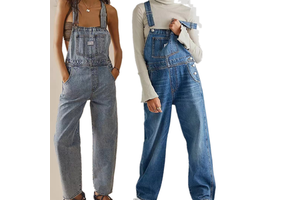 Manufacture Customize Women's Vintage Boyish Denim Jeans Overall