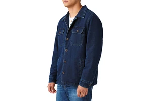 Premium Quality Men's Denim Jacket Blue Jean Outerwear Fashion Streetwear Button Up Closure Casual Coats High Quality Top Wear