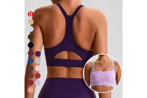 Women Lightweight Quick Dry Breathable Cross Back Yoga Crop Top Removable Pads Shockproof Push Fitness High Support Sports Bra