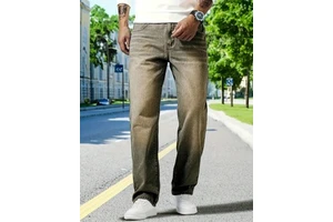 Men's Plus Size Clothing Casual Vintage Washed Jeans Fashion Comfortable Straight Denim Trousers for Men
