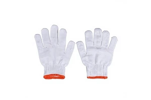Wholesale Raw White Nylon Non-disposable 23cm Labor protection Gloves 400g for Machinery and Auto Repair logo Printing Available