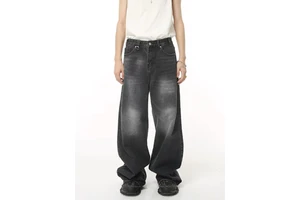 Hot Sale Men's Hombre Multi Pocket Baggy Retro American Wide Leg Straight Denim Pants Jeans Trousers for Summer