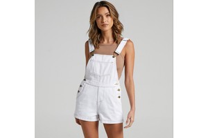 Women Denim Jeans Jumpsuits Sports Double-shoulder Straps Worn White Casual commuter Denim Onesie Casual