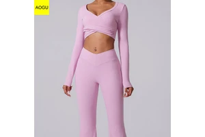Custom V Neck Breathable Lightweight Plus Size Women's Gym Yoga Fitness Tops with High Stretch Elastic
