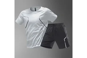 Custom Sublimation Jogging Men's Sports Suit Breathable Lightweight Fitness Summer Running Set Men Wholesale Tracksuit