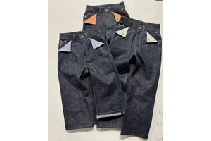 Private Label Custom Brand Selvedge OEM Raw 14oz Custom Logo Cotton Patch Vintage Straight Leg Jeans
