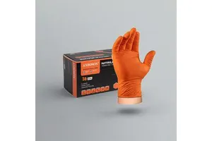 Orange Disposable Nitrile Gloves 8Mil Thick for Agricultural Equipment Repair and Farm Maintenance Heavy Duty