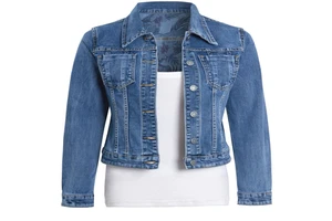 Women's Reversible Washed Denim Jackets Women Blue Winter Long Sleeves with Regular Fit Logo Cotton Filled Jeans Jackets