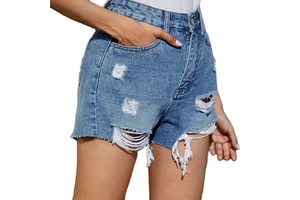 Custom Denim Shorts for Women High Waist Fashion Casual Summer Jeans Shorts Streetwear Trendy Women Denim Shorts Sale