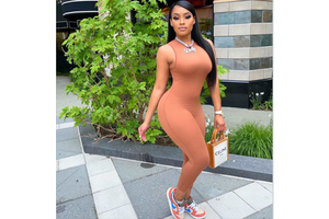 Hot Sale of 2021 Fast Selling New Women's Sleeveless Slim High Waist Sports Jumpsuit