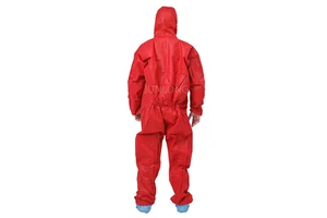OEM EN13485 Type 5 6 Disposable PP SMS Nonwoven Waterproof Coveralls for Chemical Protection in Factory/Cleanroom/Lab