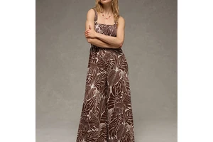Halter Neck Lightweight 100% Cotton Eco-Friendly Breathable High Waist Full Length Sleeveless Printed Summer Women's Jumpsuit