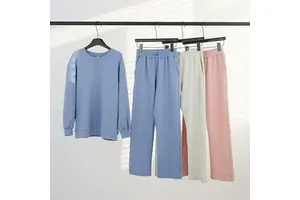 Lu"s Women's Yoga Set Breathable Short Cropped Pullover Zippers Wide Leg Pants Solid Pattern Sporty Clothing L-Style