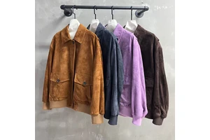 Long Sleeves Natural Leather Coat Motorcycle Bomber Zipper Clothing Spring Autumn Custom Women Genuine Suede Leather Jackets
