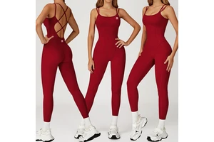 Sportswear One Piece Cross Back Sports Jumpsuit Yoga Wear Outdoor Running Sports Fitness Wear Women Rompers Jumpsuit