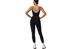 New Gym Girl Contrast Color Sports Long Jumpsuit Elegant Casual One-piecem Women Outdoor Fitness Jumpsuit