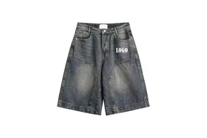 Wholesale High Quality Blank Denim Shorts Summer Men's Stretch Short Jeans Wash Denim Shorts