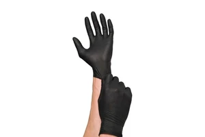 Direct Factory Manufacturer Price Nitrile Black Five-Finger Safety Gloves Waterproof Anti-Slip Disposable Medical Service Gloves